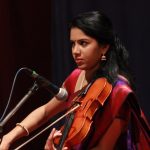 Charumathi Raghuraman accompanying on Violin for Ranjani & Gayathri