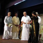 Ranjani receiving the award at Sri Krishna Gana Sabha