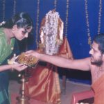 Ranjani_ receiving blessings from Sri Sri Pejavara Vishwaprasanna Teertha Swamiji