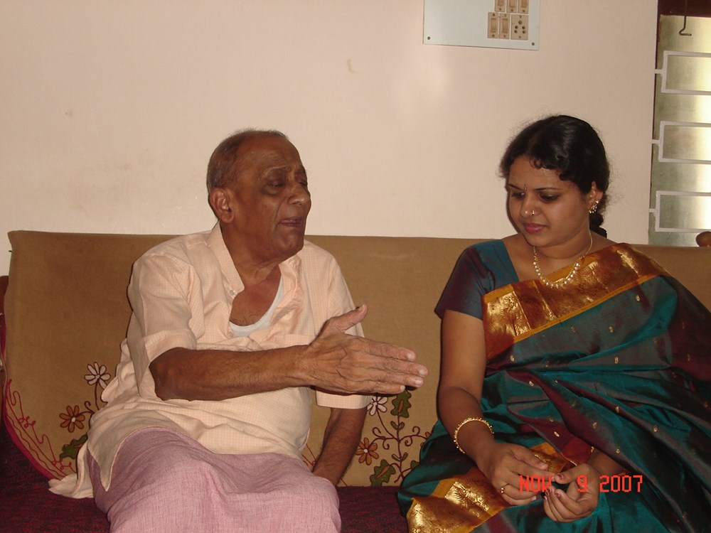 With students - Panditji teaching Ranjani
